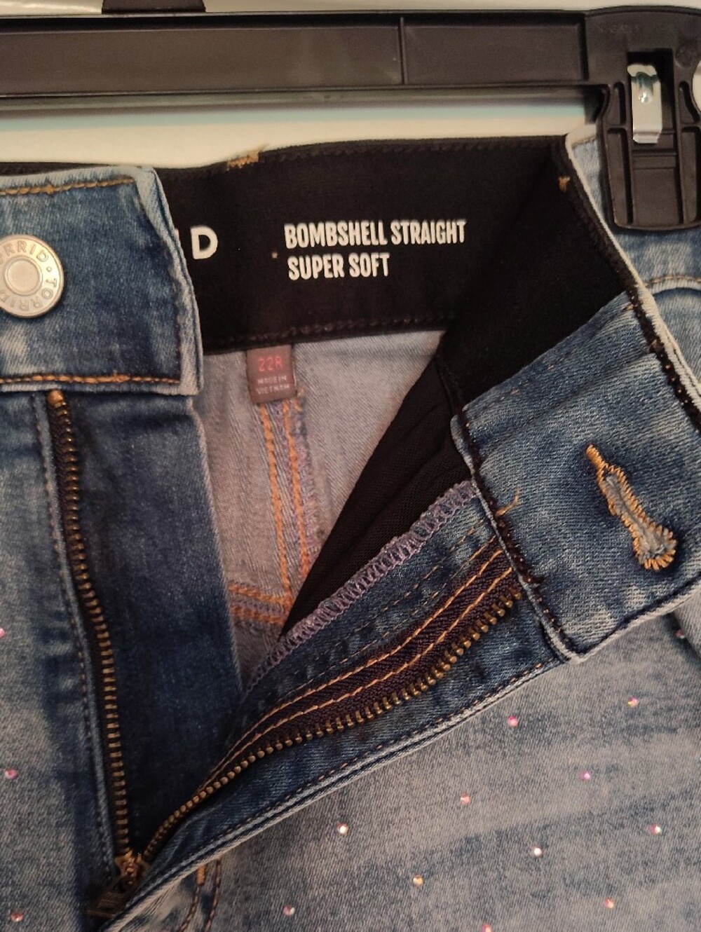 Bombshell Light Blue Rhinestone Jeans - Picture 5 of 10